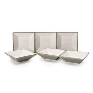 Rio Divided Section Plate Set 3 Pieces Green Glaze