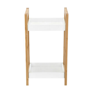 2 Tiers Bamboo Mdf Wall Shelf White