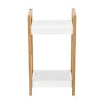 2 Tiers Bamboo Mdf Wall Shelf White image number 1