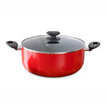 Betty Crocker Non Stick Stockpot With Glass Lid Red Color image number 0