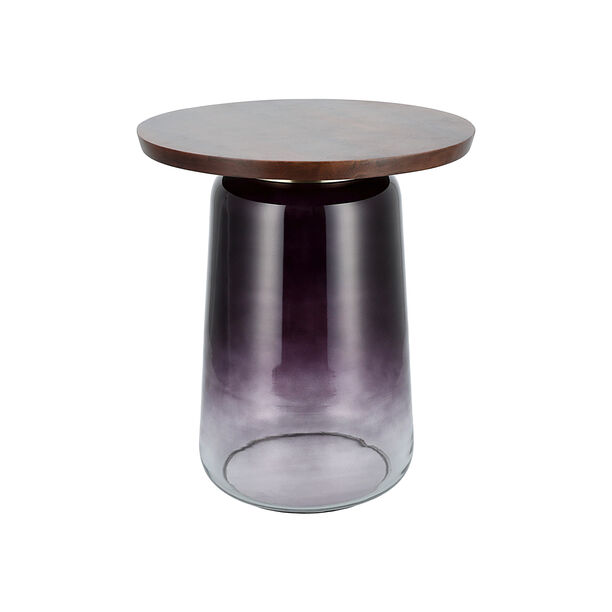 Side Table Glass Base And Metal Top 41*45 cm image number 2