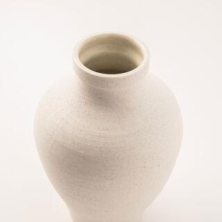 Selah off white ceramic cylindrical vase