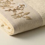 Boutıque Blanche Linen Floral Bath Towel, Cream 50*100Cm image number 2