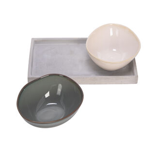 La Mesa multicolor durable porcelain serving bowl set 2 PCS
