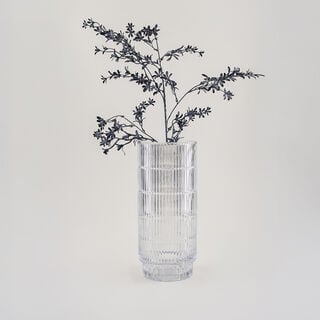 "Homez silver ribbed glass vase 15*15*34.3 cm
