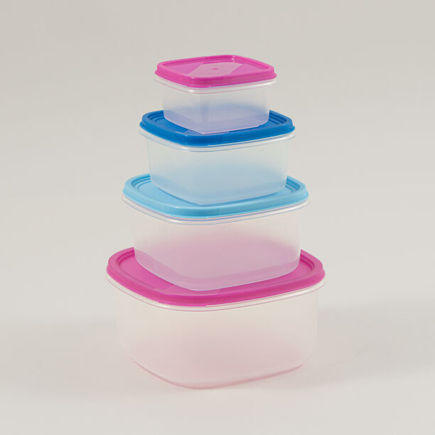 Pentola 7pcs plastic square food container set with lids image number 5