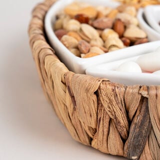 5Pcs Section Tray With Sea Grass Basket