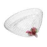 La Mesa Glass Plate With Pink Crystal Flower 37 Cm image number 1