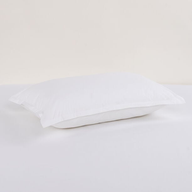 Boutique Blanche Pillow Cover Set 100% Cotton 200Tc Percale Standard White 75*50 Cm image number 3