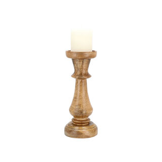 Tapper Candle Holder Wood  11.3*25.6 cm