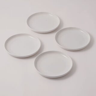 La Mesa Porcelain Set Of 4Pcs Side Plates, 8", White