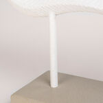 Homez off white resin mirror with ribbed texture 41.2*9.7*32.2 cm image number 3