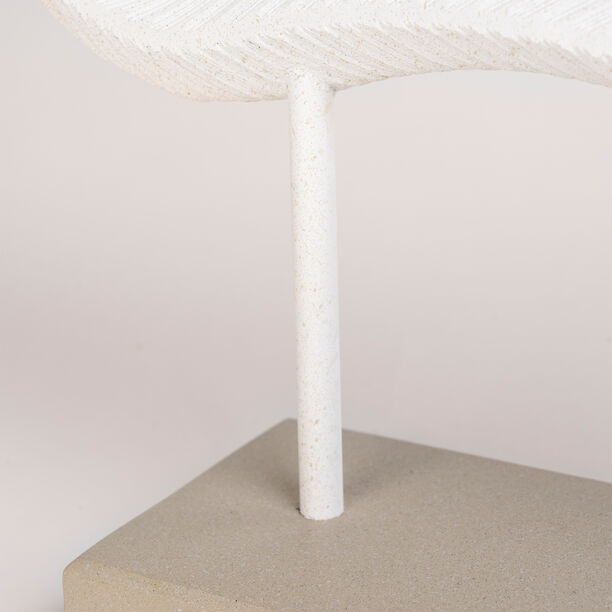 Homez off white resin mirror with ribbed texture 41.2*9.7*32.2 cm image number 3