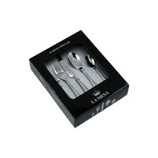 La Mesa silver stainless steel 20 piece cutlery set