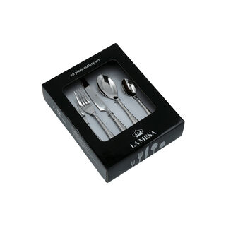 La Mesa silver stainless steel cutlery set 20 pc