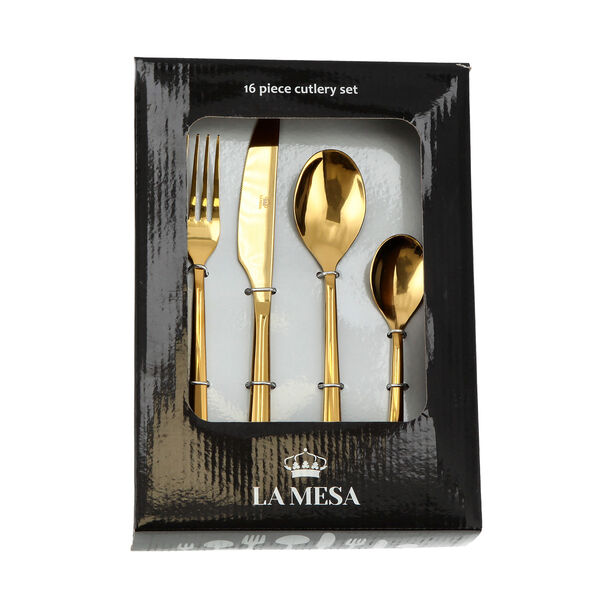 Rita 16 Pcs Cutlery Set Shiny Gold image number 2