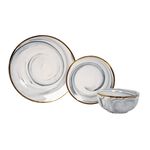 La Mesa Dinner Set 18 Pieces Grey Marble With Gold image number 1