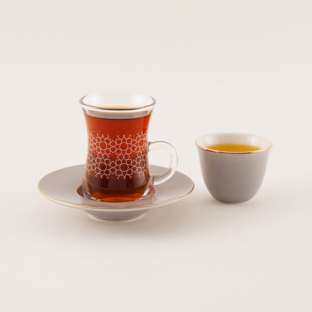 Tea And Arabic Coffee Set 20 Pieces Grey image number 9