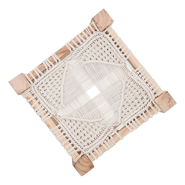 Macrame Wooden Stool 40*40*40 cm image number 1