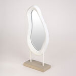 Homez off white resin mirror with ribbed texture 22*9.7*48.7 cm image number 1