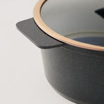 Alberto aluminum casserole with glass lid 2.5L, black image number 3
