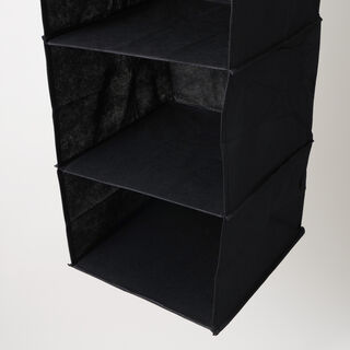 هومز منظم ملابس حقيبة تعليق 4 طبقات من البوليستر، اسود 62*32*26 سم