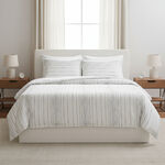 كوتاج طقم لحاف 6 قطع سوبر كينج مخطط أبيض، 260*250سم image number 0