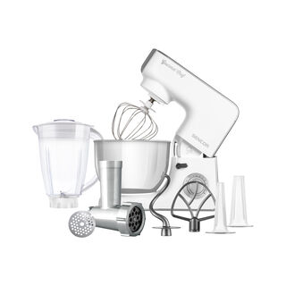 Sencor white stainless steel 3 in 1 stand mixer 1000W, 5.5L