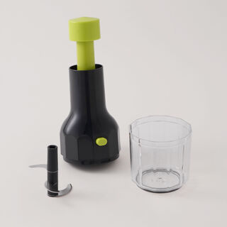 Alberto Green Plastic Press Chopper with Stainless Steel Blades 400 Ml 9*9*30 Cm