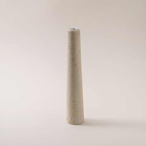 Homez ceramic candlestick travertine collection 5.3*5.3*27.3cm image number 0