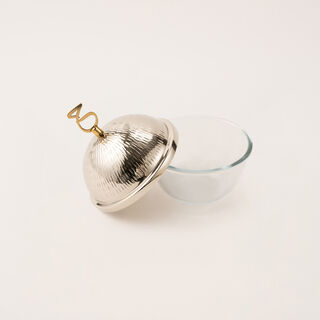 Dallaty silver steel and glass date bowl 15*15*19 cm