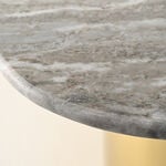 هومز طاولة قهوة بقاعدة معدنية وسطح من الرخام، 50*60*38سم image number 1