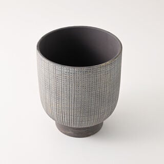 ديزاينرز ميد أصيص من الخزف، بني 17.5*20.5سم