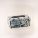 Homez blue and white ceramic tissue box 1*13*9 cm image number 0