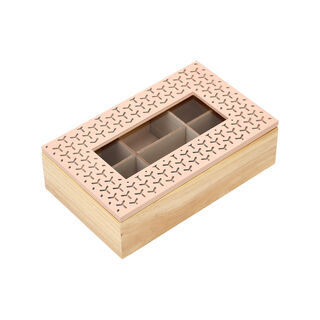 Tea Box 6 Sections beige and Orange