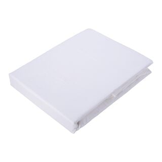 Cottage Fitted Sheet 200X200+35 White 100% 