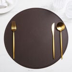 La Mesa 4pcs imitation leather round placemat, brown 38*38cm image number 5