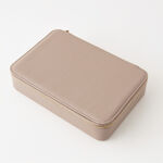 Homez brown faux leather sunglasses organizer 4 divisions 24.1*16.5*5.1cm image number 1