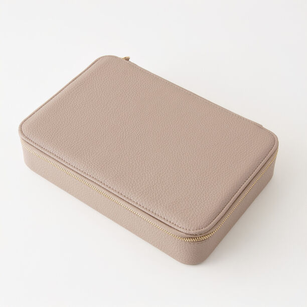 Homez brown faux leather sunglasses organizer 4 divisions 24.1*16.5*5.1cm image number 1