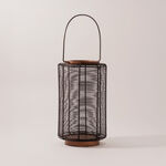 Homez metal and wood cage lantern, black 20.5*20.5*35 cm image number 1