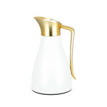 Dallaty steel vacuum flask white with matt golden handle 1L image number 0