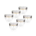 6 Pcs Double Wall Cawa Glass Cup Calligraphy Design Gold image number 0