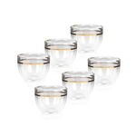 6 Pcs Double Wall Cawa Glass Cup Calligraphy Design Gold image number 0