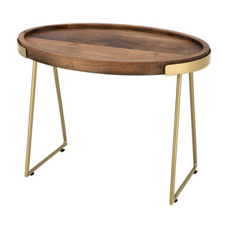 Wooden Oval Side Table Set 2 Pieces