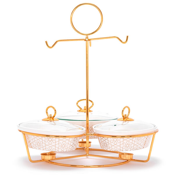 3 Pcs Oval Food Warmer With Stand image number 2