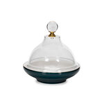 Dallaty dark green porcelain date bowl with lid 13*13*12 cm image number 0