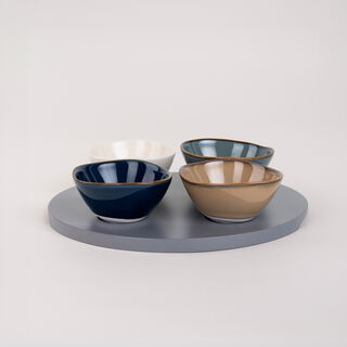 La Mesa multicolor durable porcelain serving bowl set 4 PCS