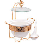 Round Food Warmer Deep With Hanger Gold image number 1