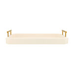 Acacia wooden white serving tray 49.5*31.8*9.1 cm image number 0