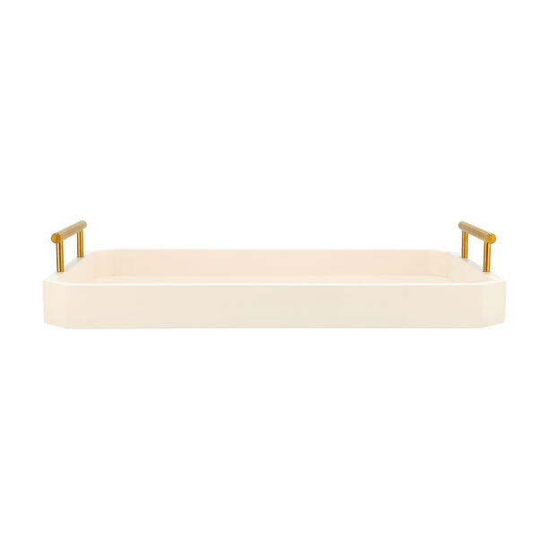 Acacia wooden white serving tray 49.5*31.8*9.1 cm image number 0
